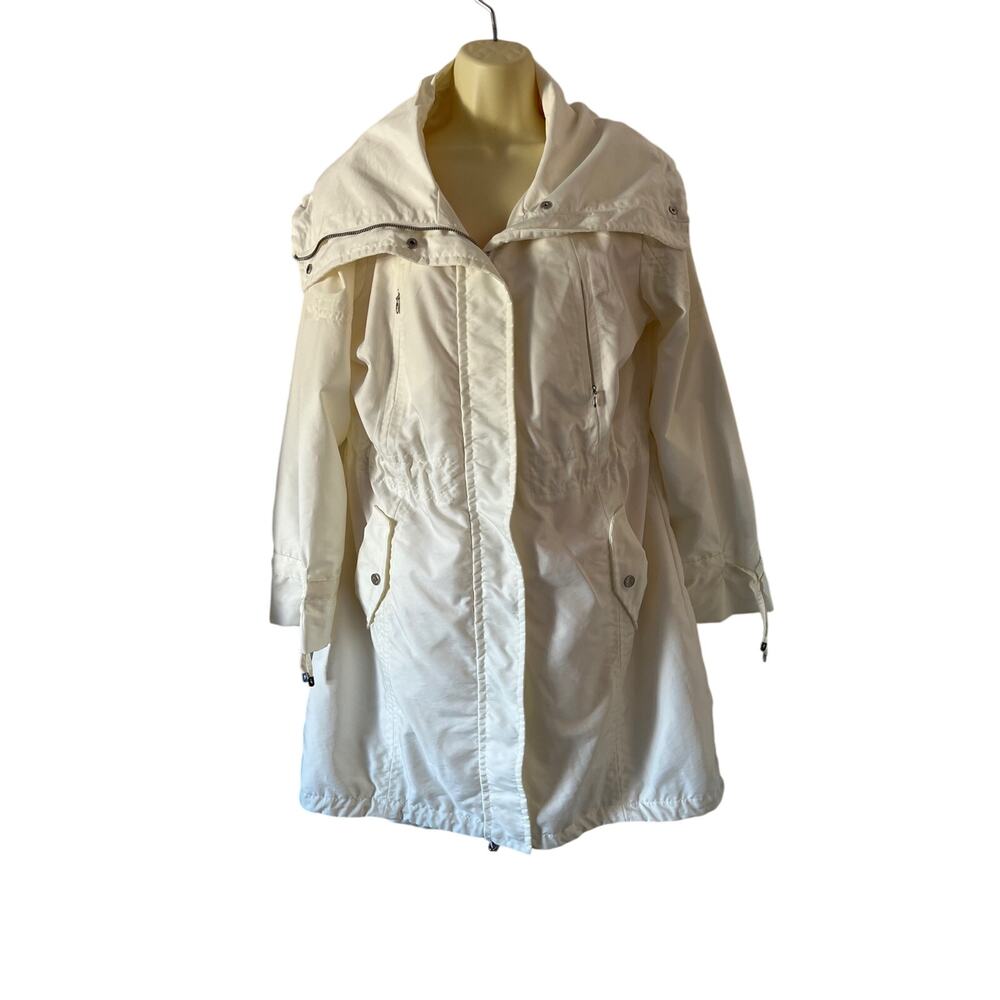 AK Anne Klein Sport White Windbreaker Parka Jacket Women’s Size Large